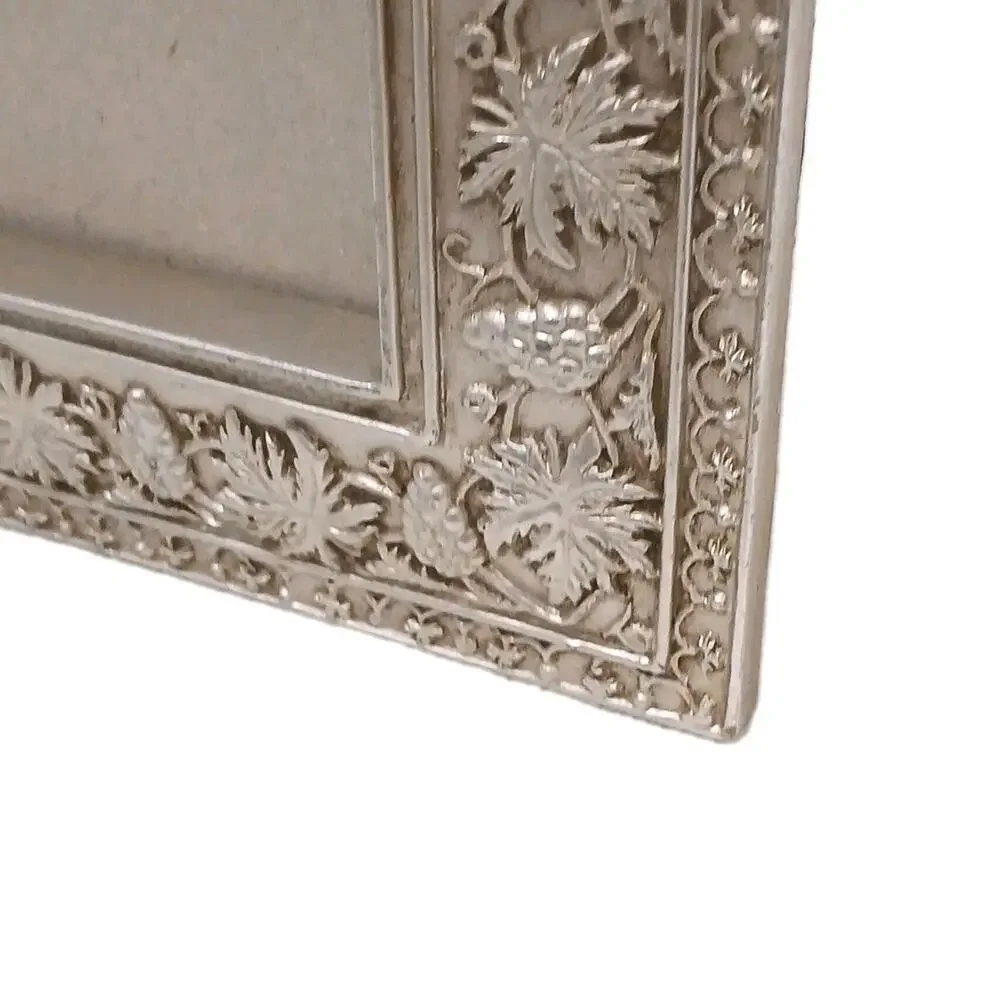 Ornate Mediterranean Wood 6.5x5 Picture Frame Carved Grape Leaves Champagne Gold